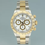 MINT Rolex Daytona 116523 White Dial Steel Yellow Gold Two Tone Watch Box