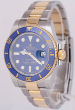 MINT PAPERS Rolex Submariner Date Two-Tone 18K Gold Steel Ceramic 116613 LB BOX