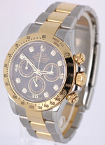 Rolex Daytona Cosmograph Two-Tone 18k Gold Steel Black DIAMOND 40mm 116523 Watch