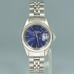 MINT Ladies Rolex DateJust 26mm 6917 Blue Dial 26mm Jubilee Steel Watch Box