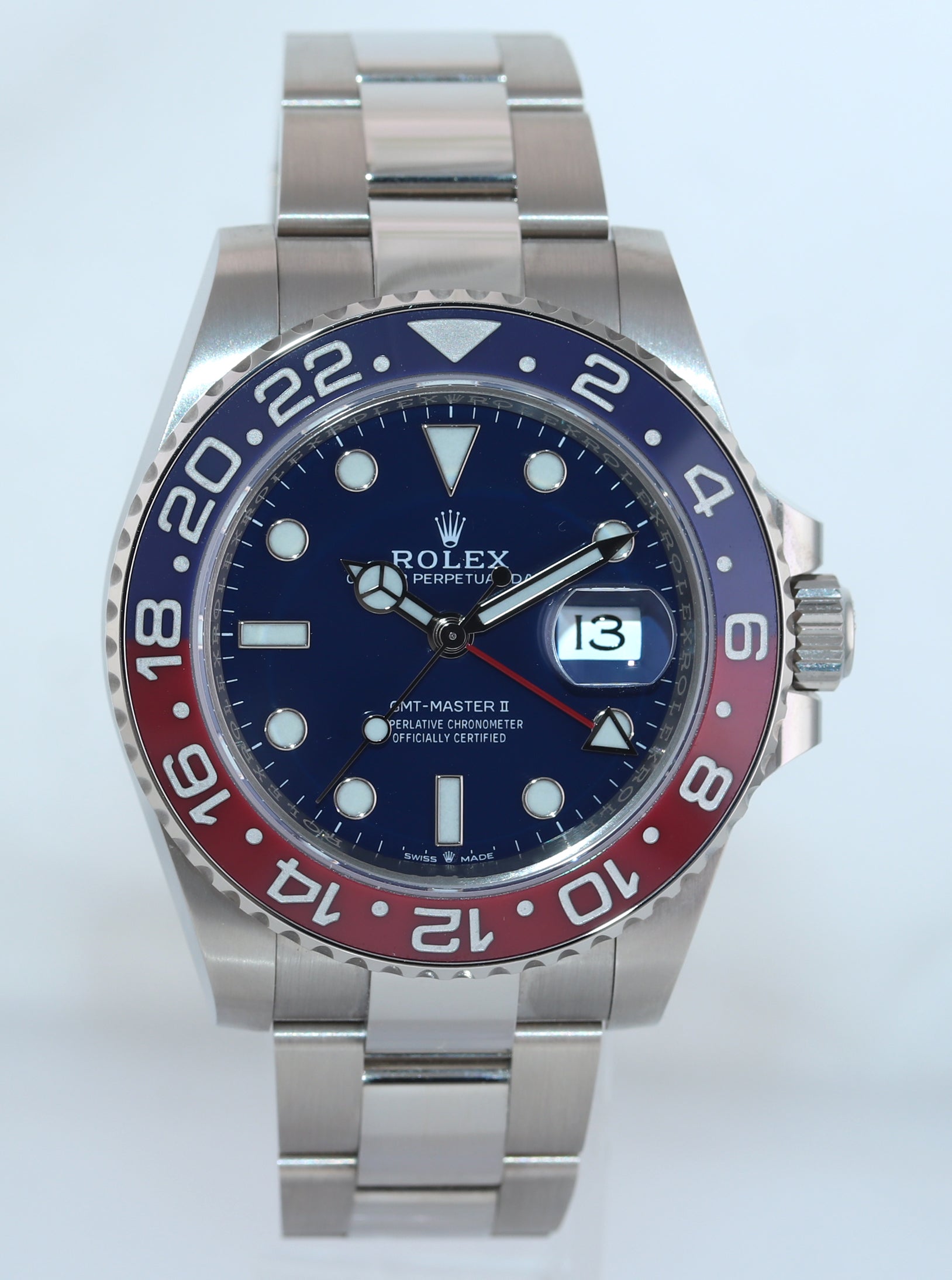 2022 NEW Papers Rolex GMT-Master II 126719 Pepsi Blue Dial White Gold Watch Box