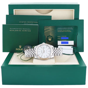 2023 NEW PAPERS Rolex DateJust 41 White 126334 Steel White Gold Jubilee Watch Box