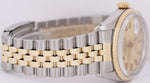Rolex DateJust 36mm CHAMPAGNE Two-Tone 14K Yellow Gold Stainless Watch 16013