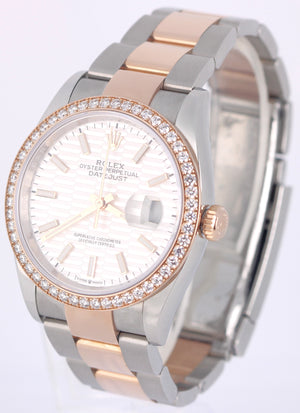 Rolex DateJust 36 Two-Tone 18k Rose Gold Silver Motif DIAMOND 126281RBR Watch