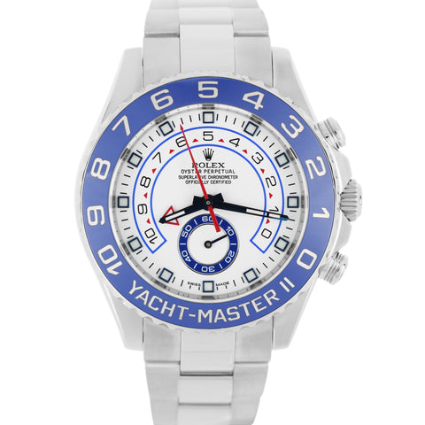 Rolex Yacht-Master II BLUE HANDS Stainless Steel White 44mm 116680 Watch