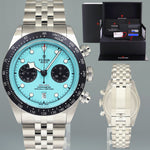 2025 NEW PAPERS Tudor Blue Flamingo Chrono Jubilee Steel 79360N Black Bay Watch
