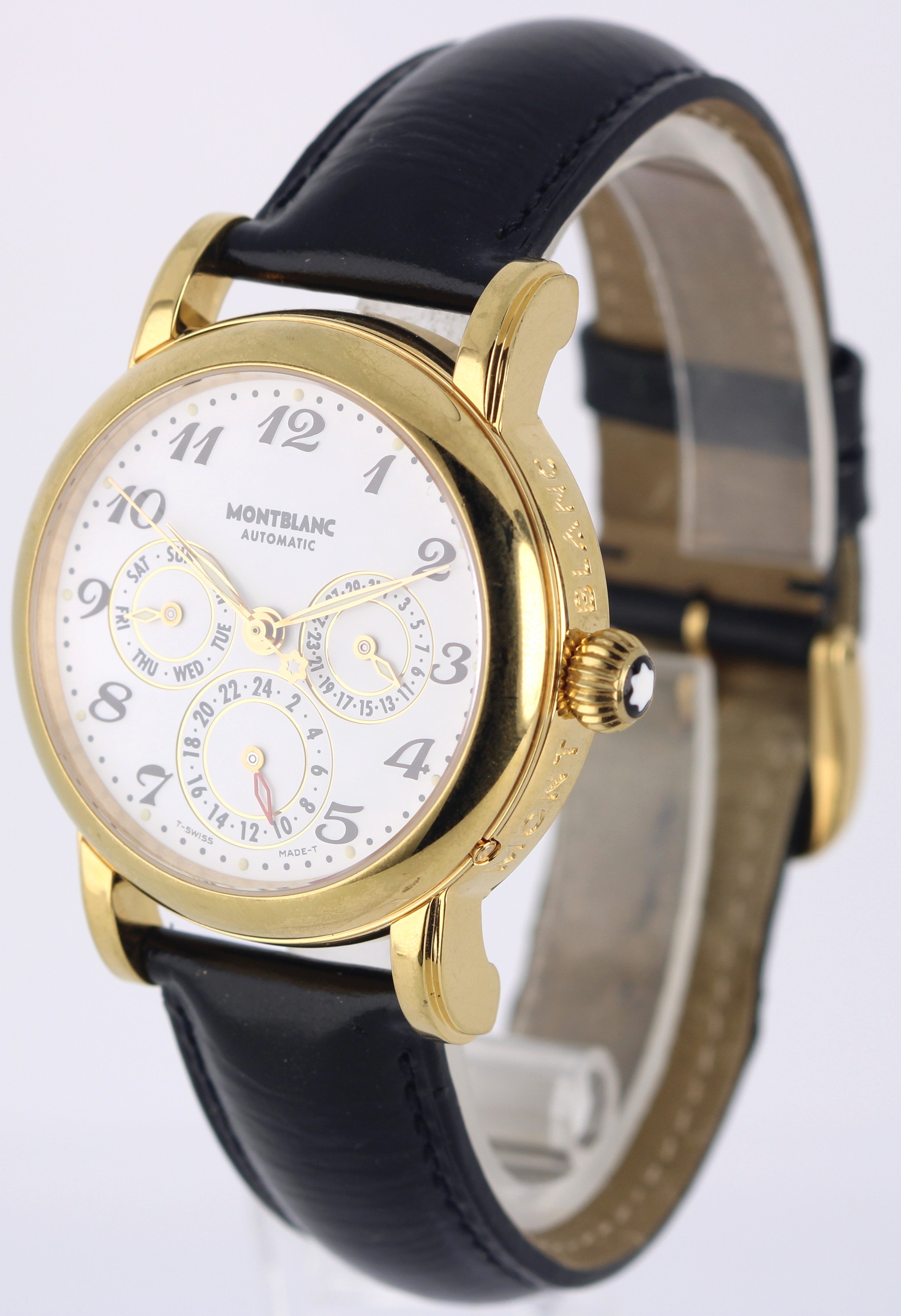 Montblanc Meisterstuck Dual Time Gold Plated Steel White 37mm 7014 Watch