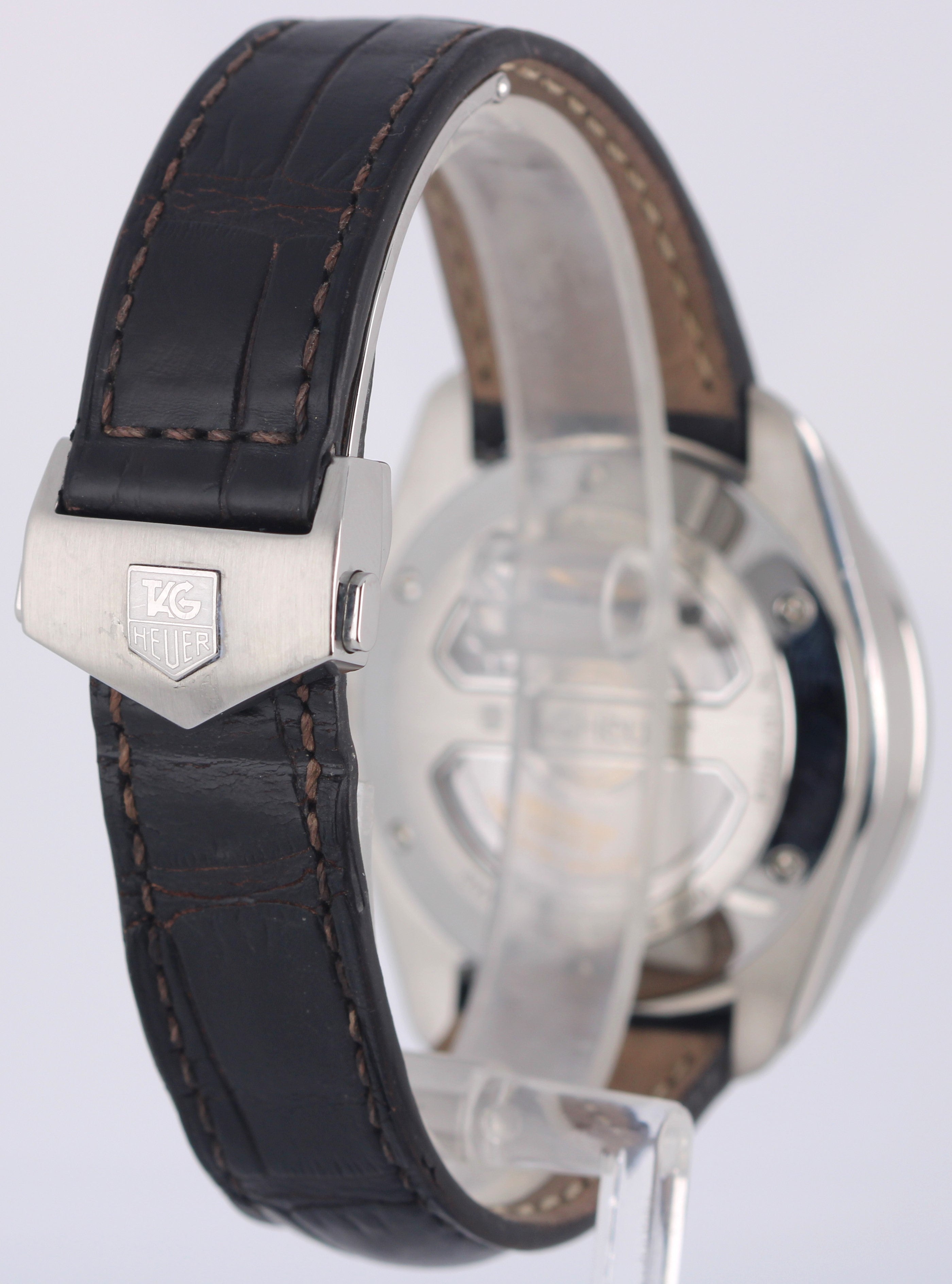 Tag Heuer Grand Carrera Stainless Steel Brown 40mm WAV511C Leather Watch