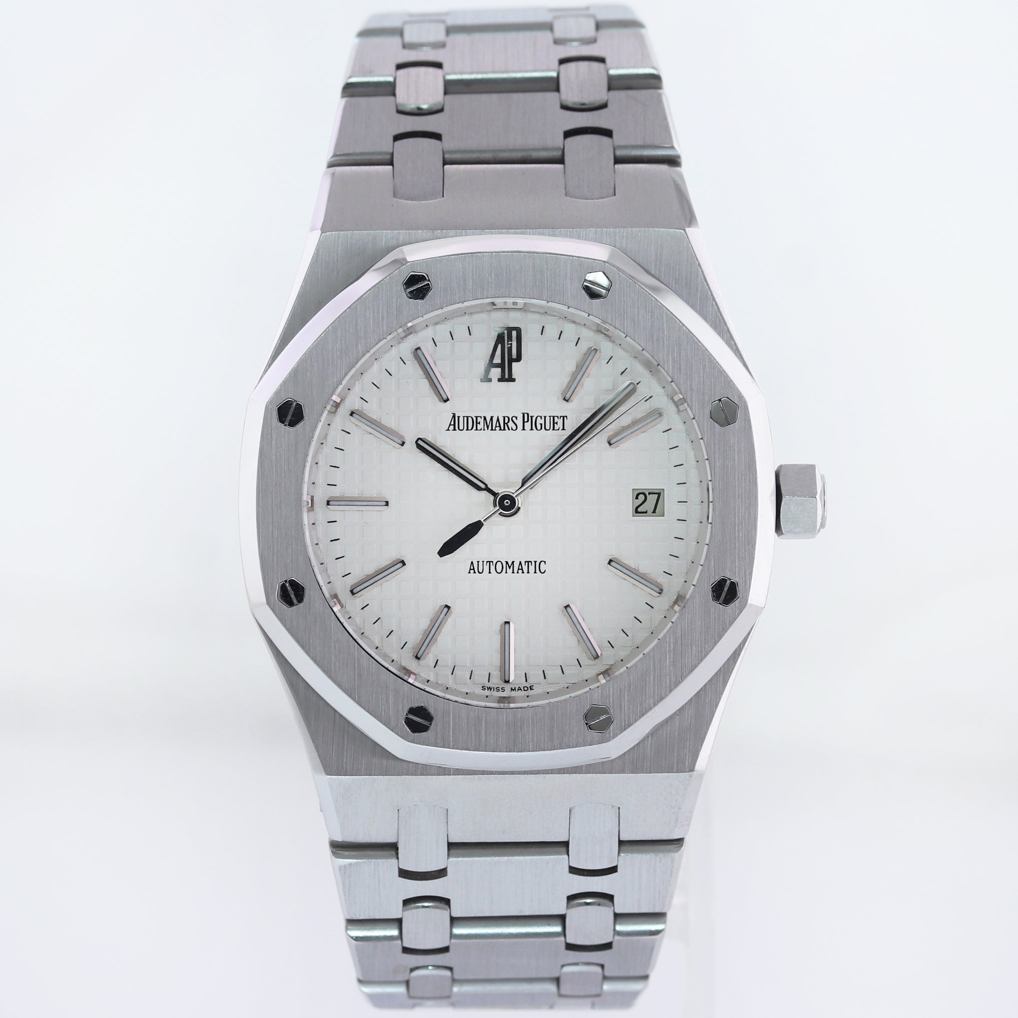 MINT Audemars Piguet Royal Oak White Dial 39mm Steel 15300 Date Watch Box