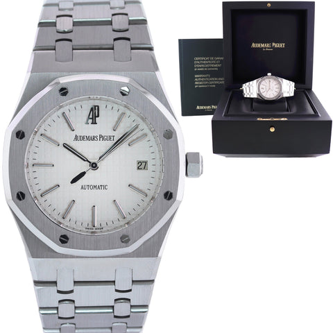 MINT Audemars Piguet Royal Oak White Dial 39mm Steel 15300 Date Watch Box