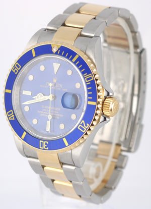 Rolex Submariner 16613 REHAUT Two-Tone 18K Gold & Stainless Steel Blue Dial