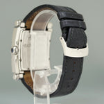 Ladies Chopard 18k White Gold Steel Square 35mm Happy Sport 8447 Floating Diamond Watch