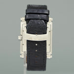 Ladies Chopard 18k White Gold Steel Square 35mm Happy Sport 8447 Floating Diamond Watch