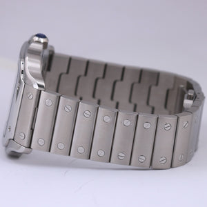 MINT Cartier Santos 39.8mm White Roman Automatic Stainless Steel 4072 WSSA0018