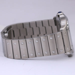 MINT Cartier Santos 39.8mm White Roman Automatic Stainless Steel 4072 WSSA0018