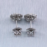 14k White Gold 1.89ctw Diamond Cluster Stud Earrings