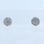 14k White Gold 1.89ctw Diamond Cluster Stud Earrings