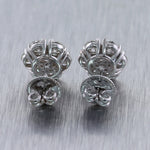 14k White Gold 2.25ctw Diamond Cluster Stud Earrings