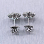 14k White Gold 2.25ctw Diamond Cluster Stud Earrings