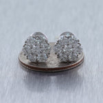 14k White Gold 2.25ctw Diamond Cluster Stud Earrings