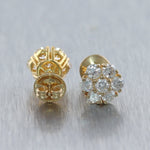 14k Yellow Gold 1.96ctw Diamond Cluster Stud Earrings