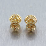 14k Yellow Gold 1.96ctw Diamond Cluster Stud Earrings