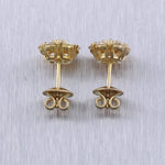 14k Yellow Gold 1.96ctw Diamond Cluster Stud Earrings