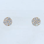 14k Yellow Gold 1.96ctw Diamond Cluster Stud Earrings