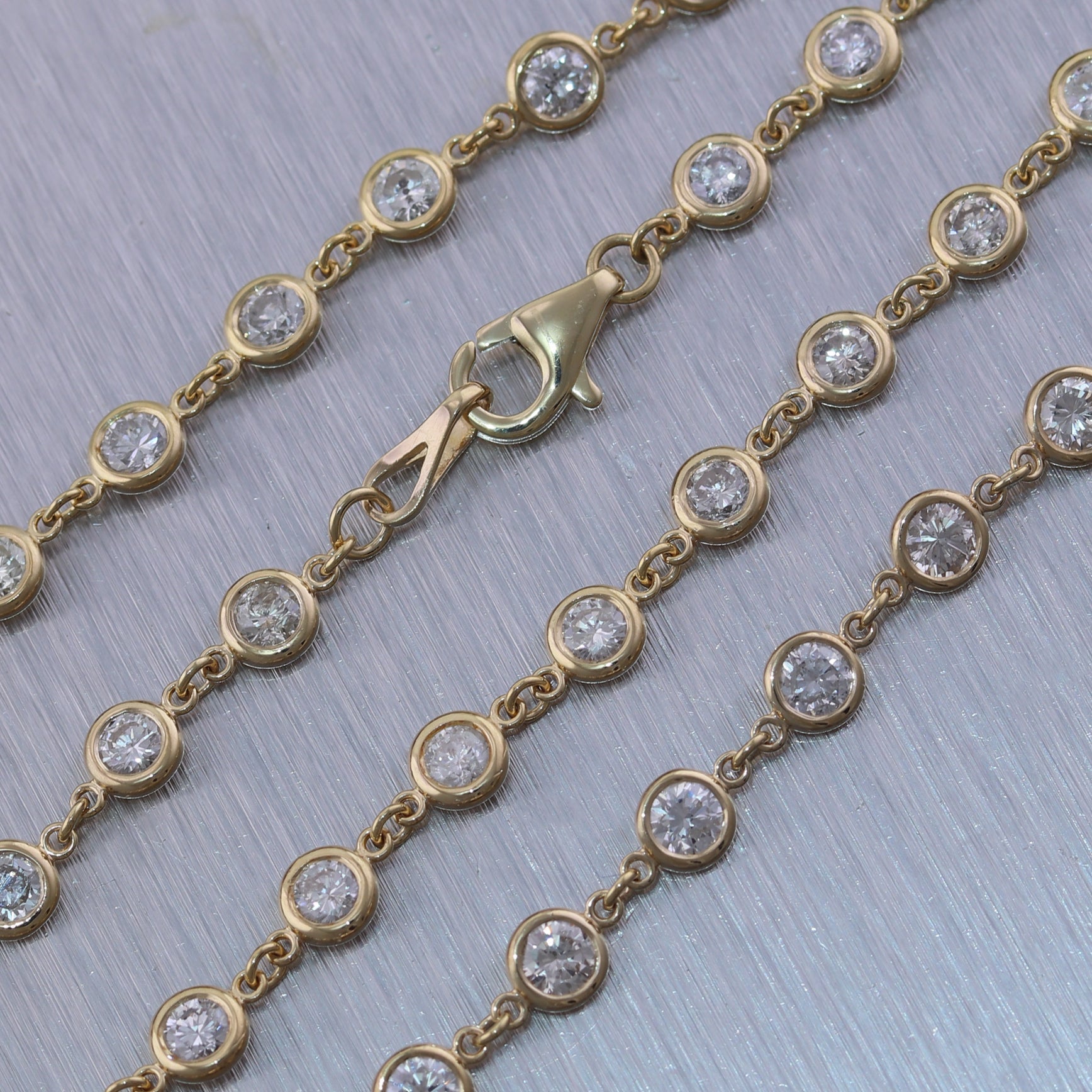 14k Yellow Gold 6.16ctw Diamonds By The Yard 18" Necklace