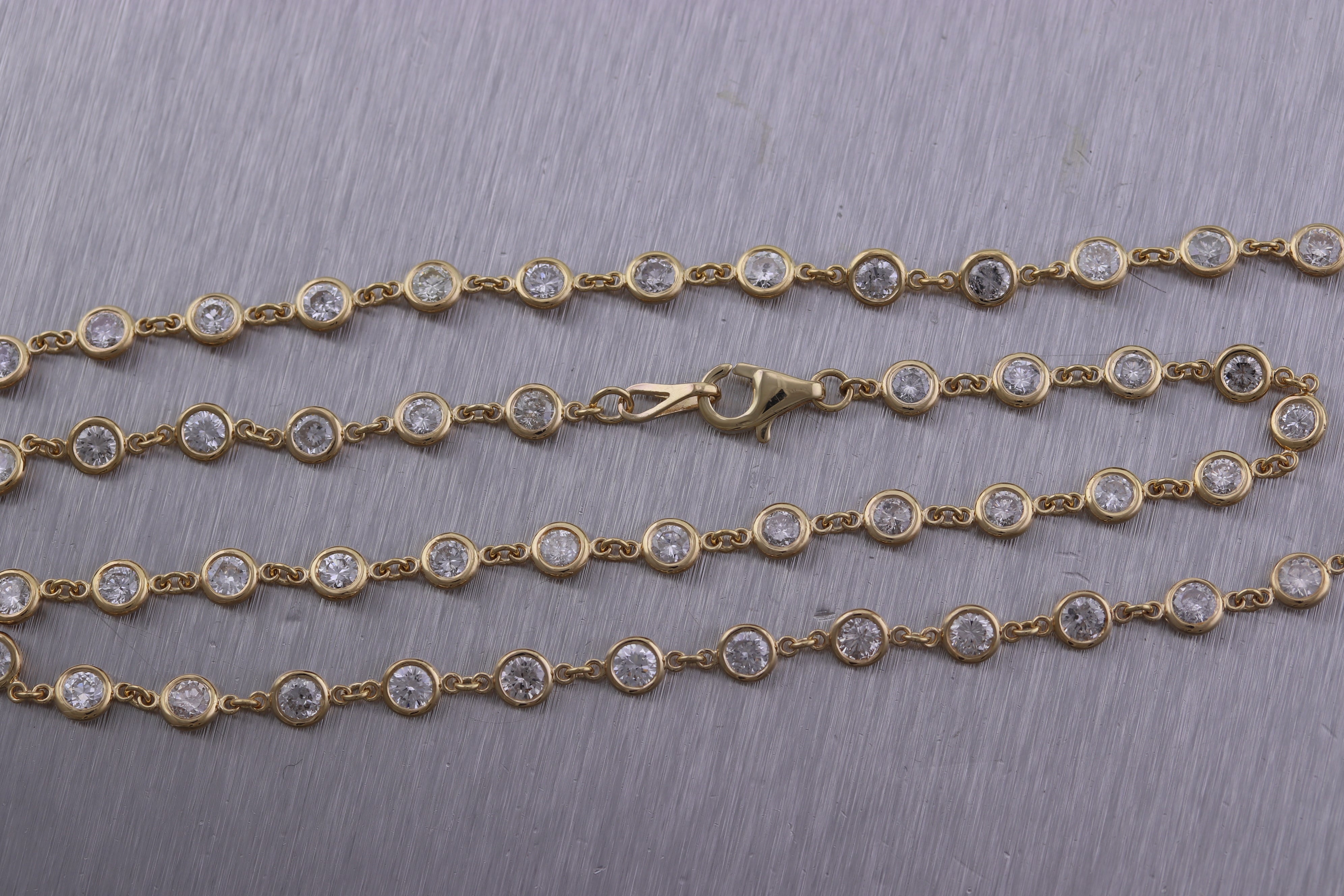 14k Yellow Gold 6.16ctw Diamonds By The Yard 18" Necklace