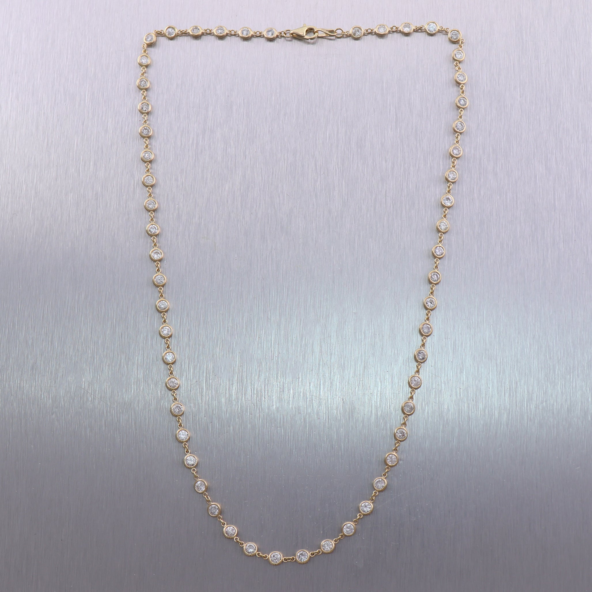 14k Yellow Gold 6.16ctw Diamonds By The Yard 18" Necklace