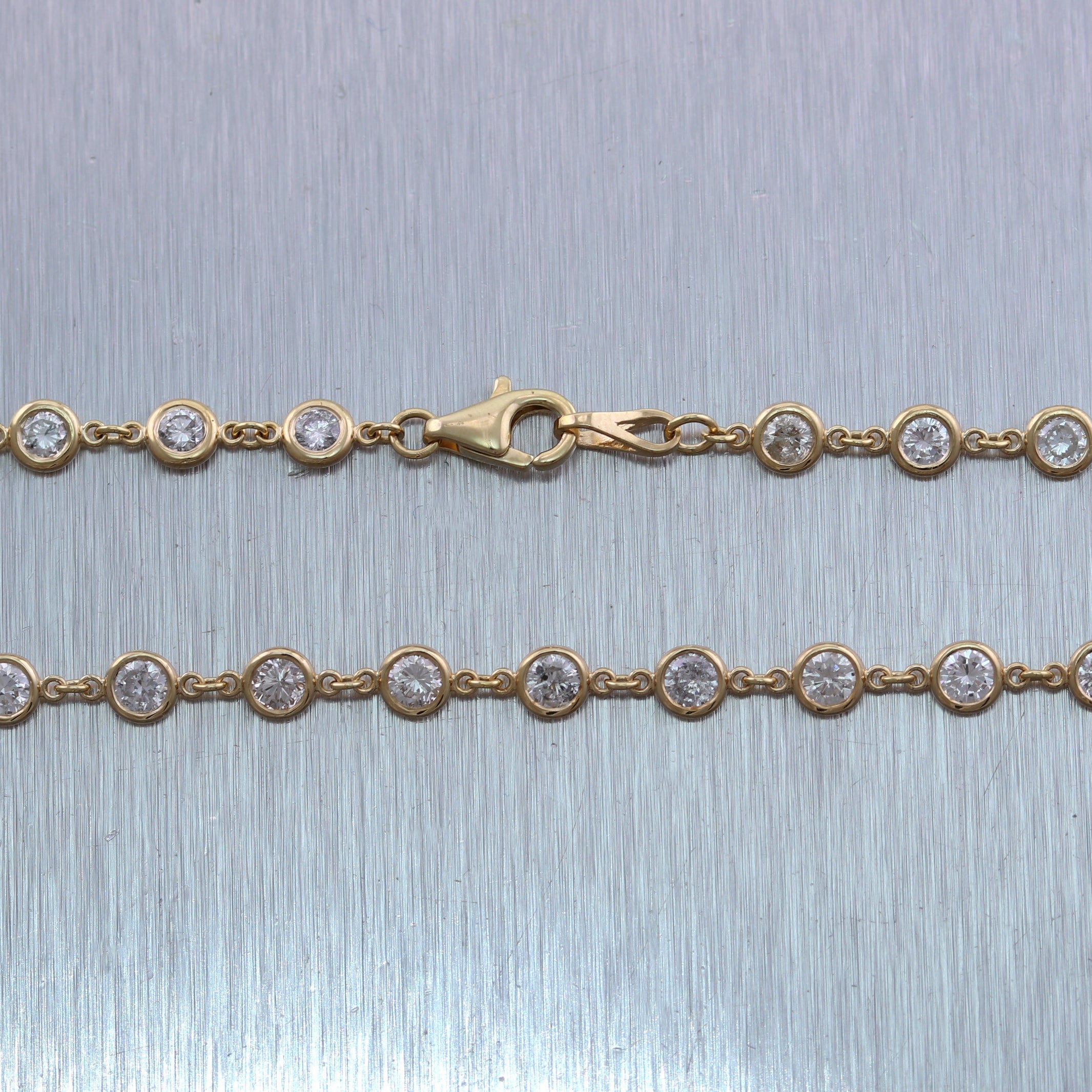 14k Yellow Gold 6.16ctw Diamonds By The Yard 18" Necklace