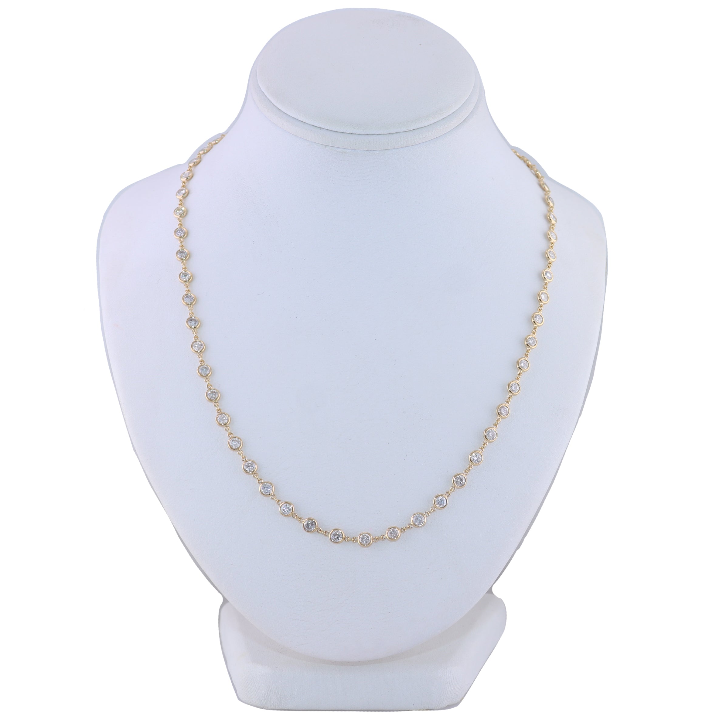 14k Yellow Gold 6.16ctw Diamonds By The Yard 18" Necklace