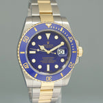 PAPERS Rolex Submariner 116613LB Two Tone 40mm Yellow Gold Blue Smurf Watch Box