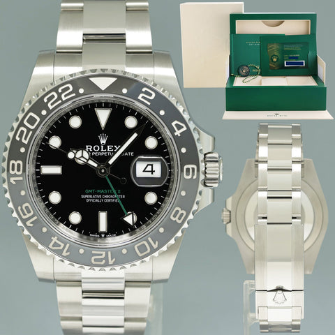 NOV 2024 NEW PAPERS Rolex GMT Master II Bruce Wayne Oyster 126710GRNR Watch Box