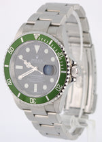 Rolex Submariner Date 16610 LV KERMIT REHAUT Steel GREEN BEZEL 40mm Watch