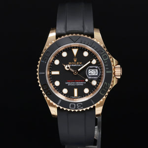 2016 MINT Rolex Yacht-Master 116655 Rose Gold 40mm Black Oysterflex Watch Box