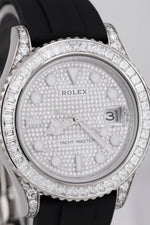 Rolex Yacht-Master 18K White Gold BAGUETTE PAVE DIAMOND DIAL 42mm 226679 TBR B+P