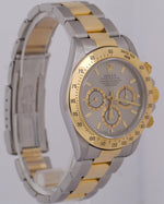 Rolex Daytona Cosmograph SLATE Rhodium 18K Yellow Gold Stainless Watch 16523