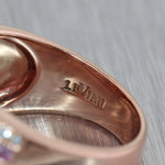 LeVian 14k Rose Gold 2ctw Pink Sapphire & Diamond Wide Band Ring