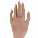 LeVian 14k Rose Gold 2ctw Pink Sapphire & Diamond Wide Band Ring