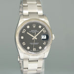 2021 NEW PAPERS Rolex Date 34mm Black Diamond 115234 Steel Oyster Band Watch Box