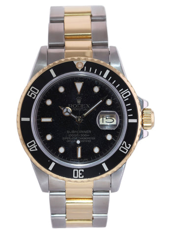 Rolex Submariner Date 16803 Two-Tone Gold Steel Black 40mm Watch Box