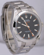 Rolex Milgauss BLACK Orange Stainless Steel 40mm 116400 Oyster Watch