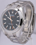 Rolex Milgauss BLACK Orange Stainless Steel 40mm 116400 Oyster Watch