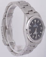 UNPOLISHED Rolex Explorer I Black 36mm 3-6-9 SWISS ONLY Dial Steel Watch 14270