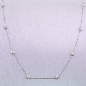 Modern 14k White Gold 2.00ctw Diamonds By The Yard 18" Necklace