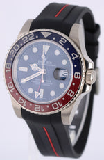 Rolex GMT-Master II PEPSI 18K White Gold Blue Red Black 40mm 116719 Rubber Watch