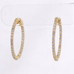 14k Yellow Gold 2ctw Diamond In & Out Hoop Earrings