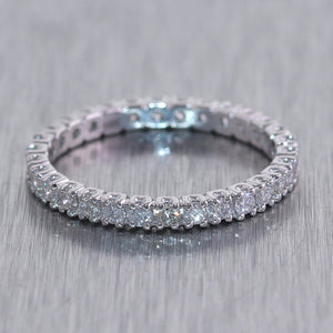 14k White Gold 0.75ctw Round Cut Diamond Eternity Band Ring